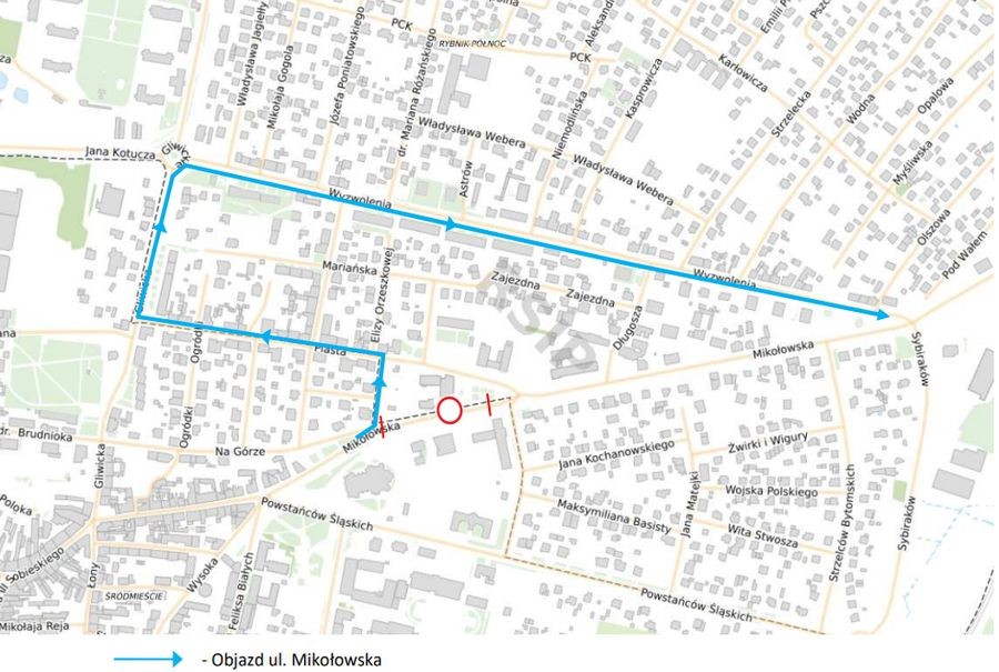 Od 16 września Mikołowska zamknięta dla ruchu