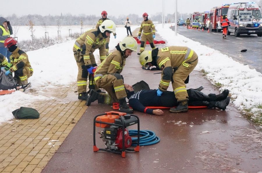 Wypadek masowy w Bieruniu - symulacja wyglądała bardzo realistycznie