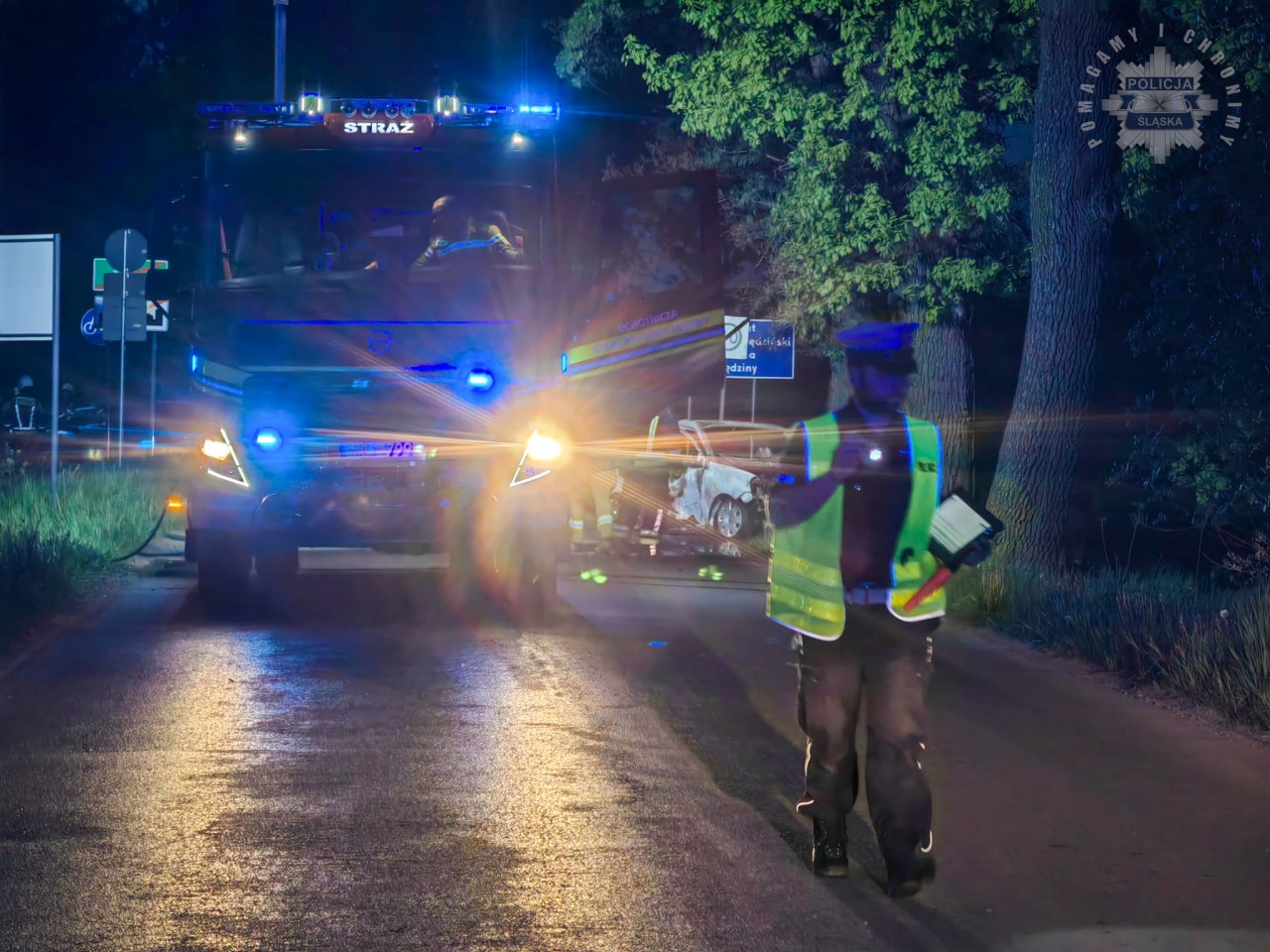 Tychy: Samochód Uderzył W Drzewo I Spłonął