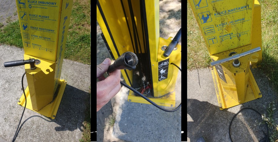 Wandale niszczą rowerowe stacje napraw w Tychach