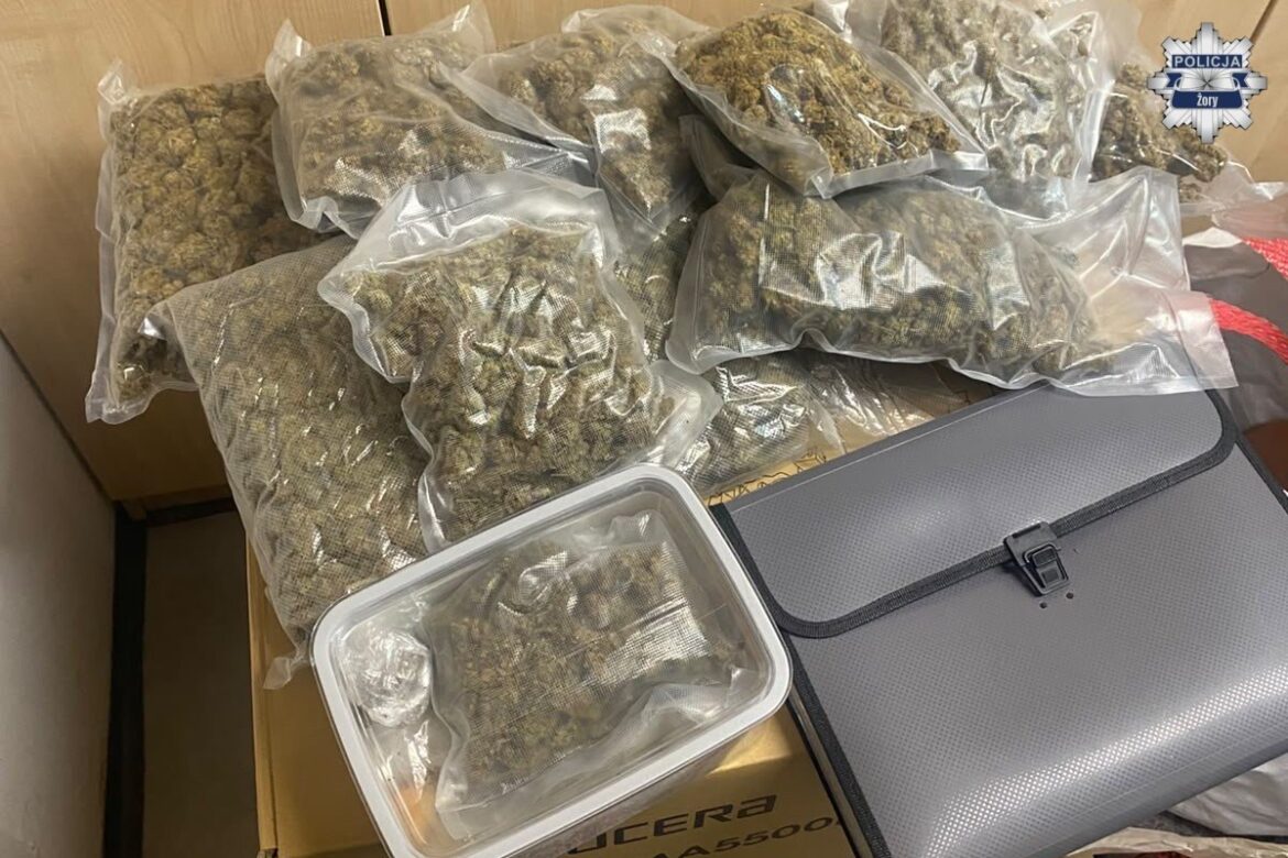 Żory: policja zabezpieczyła ponad 2 kg marihuany i ponad 80 tys. zł. 34-latek aresztowany