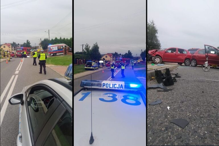 Fatalny w skutkach wypadek w Łaziskach, w pow. wodzisławskim. Pięć osób - w tym troje dzieci zostało rannych. To skutki czołowego zderzenia dwóch samochodów osobowych J