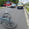 Wypadek na pasach: samochód potrącił rowerzystę