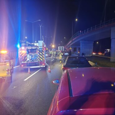 Karambol na DK 1- są ranni, korek w stronę Bielska - Białej. Fot. policja