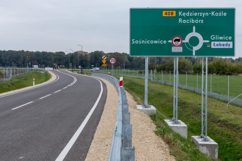 Obwodnica Sośnicowic już gotowa. To 7 km nowej drogi. Fot. slaskie.pl