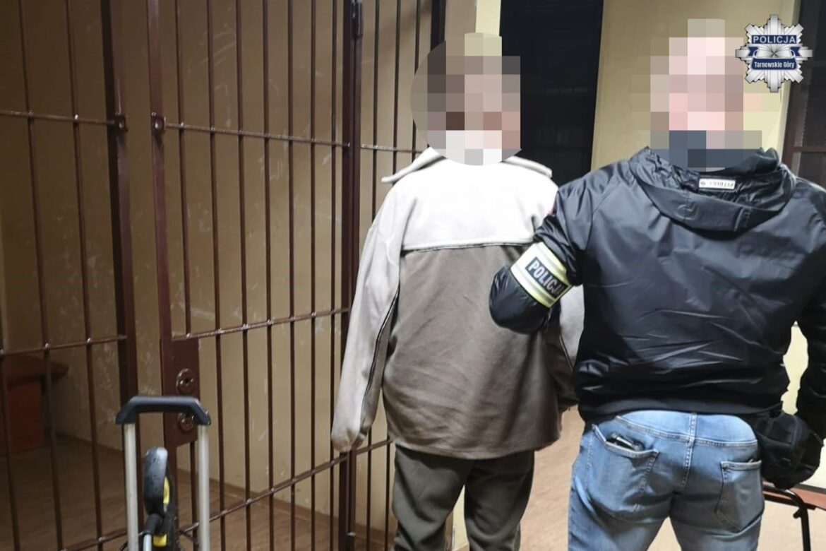 Sklepowy złodziej złapany w Tarnowskich Górach. Fot, KPP Tarnowskie Góry