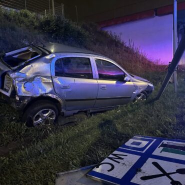 15.10.2025 Wypadek na Drogowej Trasie Średnicowej (DTŚ) w Rudzie Śląskiej. Fot. KM PSP Ruda Śląska