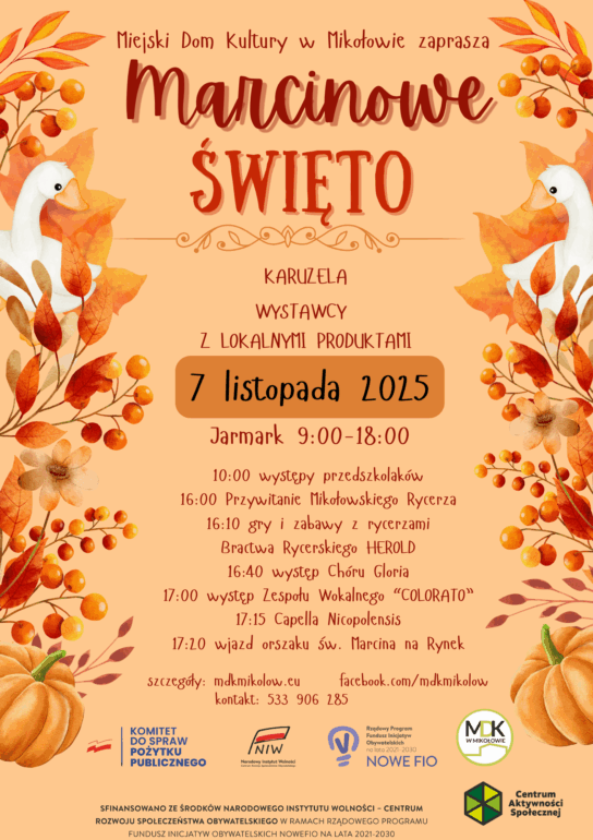 Sprawdź, co przygotowano na Marcinowe Święto w Mikołowie 2025. Jarmark, koncerty, rycerze i uroczysty wjazd św. Marcina na koniu. Wydarzenie już 7 listopada na rynku!