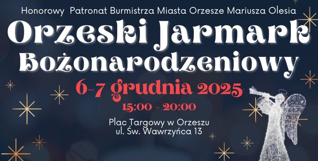 W pierwszy weekend grudnia Orzesze znów wypełni się świąteczną atmosferą. Orzeski Jarmark Bożonarodzeniowy to dwa dni pełne lokalnych atrakcji, występów, ozdób i wyjątkowych prezentów – a wszystko to na Placu Targowym.