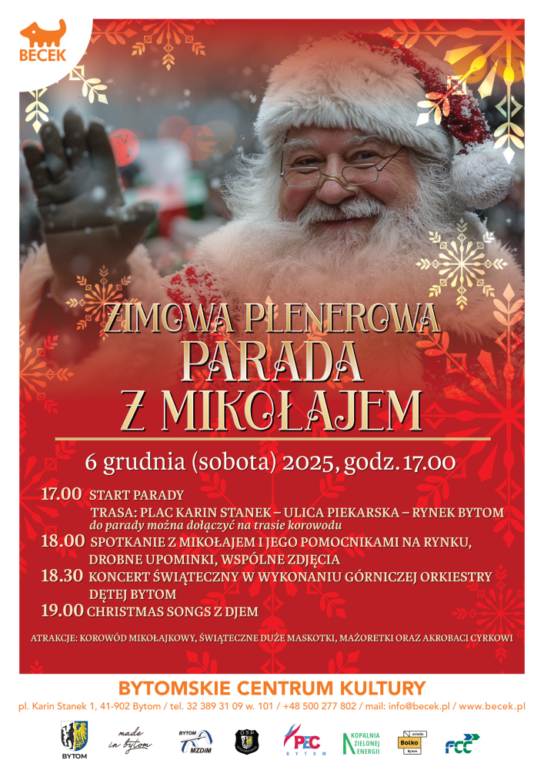 ZIMOWA PLENEROWA PARADA Z MIKOŁAJEM w Bytomiu