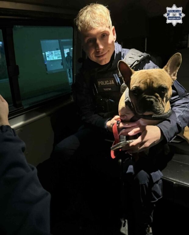 Policjanci znaleźli psa przywiązanego do drzewa (fot.policja)