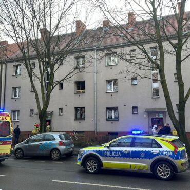 26.01.2021. Gliwice. Pożar mieszkania – jedna osoba nie żyje (fot. KMP Gliwice)