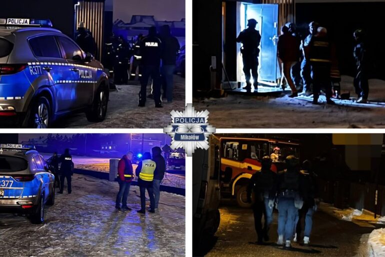 Wielogodzinna interwencja zakończona strzałami. Policja użyła broni w Łaziskach Górnych. Agresywny mężczyzna zabarykadował się w mieszkaniu.