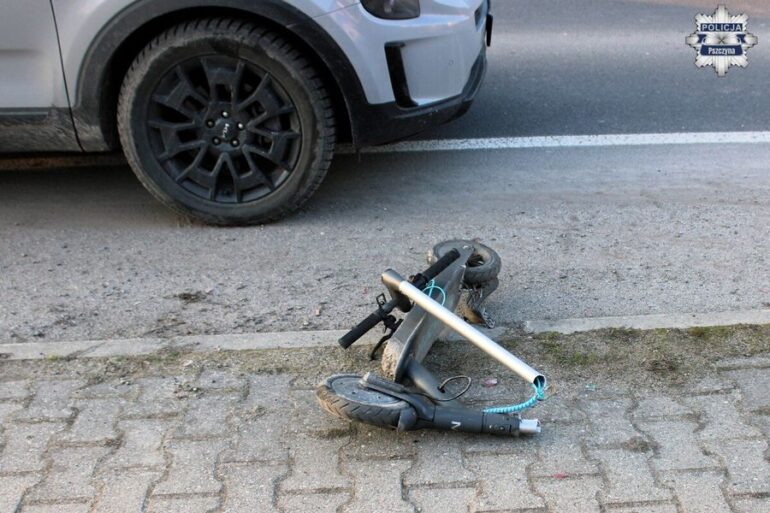 Do groźnego wypadku doszło w Jankowicach koło Pszczyny. Na ulicy Żubrów jadącą hulajnogą 11-latkę potrącił samochód osobowy