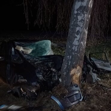 Osobowy Ford roztrzaskał się po uderzeniu w drzewo na Śląsku Cieszyńskim. Zginęła jedna osoba. Tragiczny wypadek w Kończycach Wielkich wydarzył się w nocy.