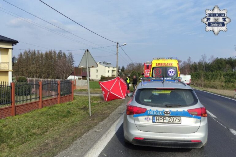 Śmiertelne potrącenie na DK78 w Goleniowach. Wprowadzono ruch wahadłowy. KPP Zawiercie