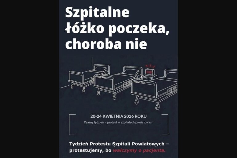Czarne stroje personelu i czarne flagi - tak wygląda protest w szpitalach powiatowych w Polsce. "Czarny tydzień” zaczął się wczoraj i potrwa do 24 kwietnia.