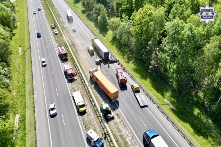 Wypadki na A4 w Mysłowicach