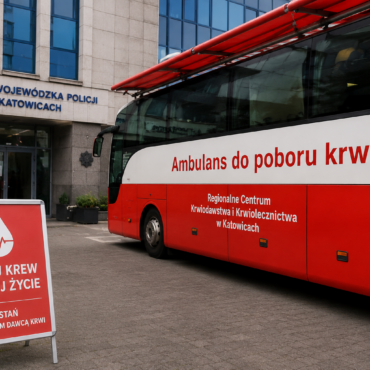 Katowice: akcja oddawania krwi przed Komendą Wojewódzką Policji