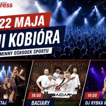 Dni Kobióra 2026 potrwają od 20 maja do 13 czerwca. W programie m.in. koncerty, spartakiada, Reggae w Stodole, dyskoteka z Radiem Express FM.