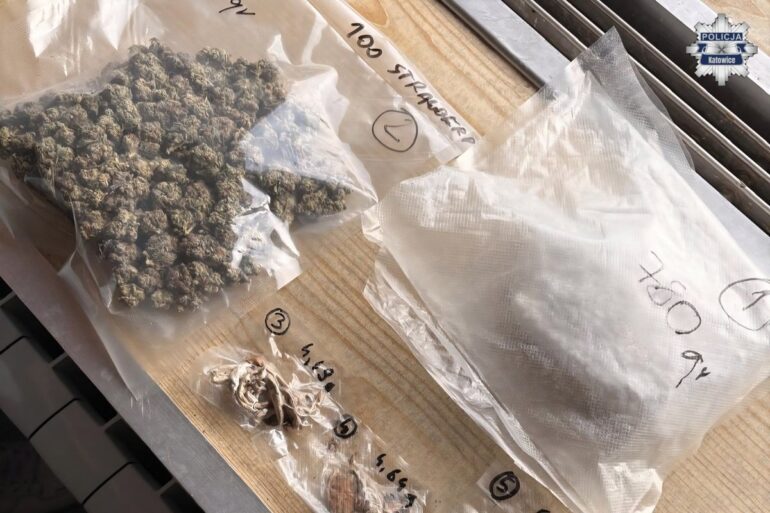 Katowice: Policja zabezpieczyła blisko kilogram narkotyków. 36-latek usłyszał zarzuty. Fot. Śląska Policja
