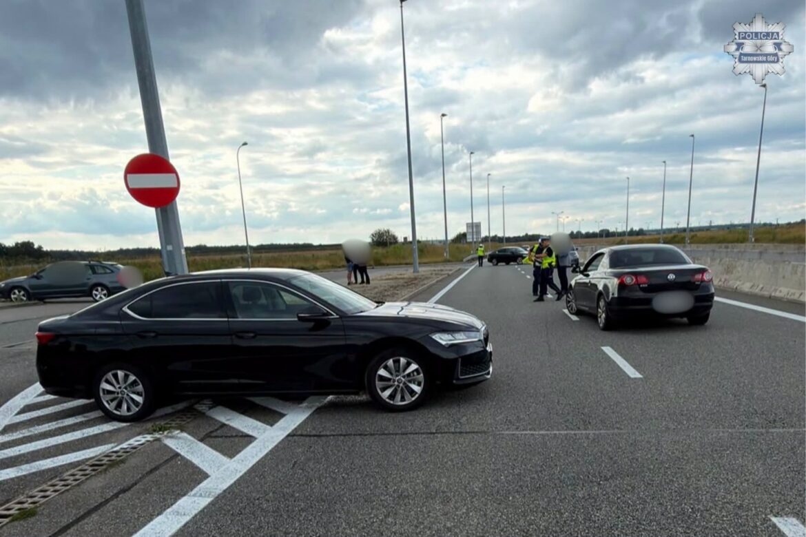 Pościg na A1 pod Gliwicami. Policjanci użyli broni, by zatrzymać uciekającego kierowcę. Fot. KPP Tarnowskie Góry