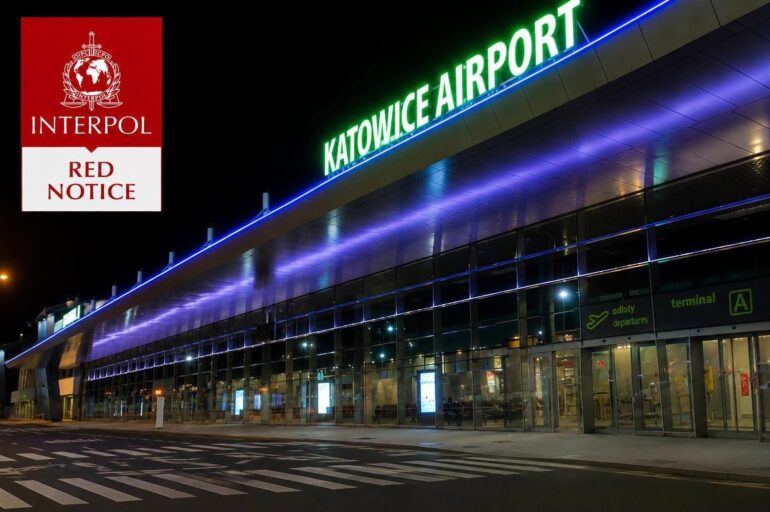 Poszukiwana czerwoną notą Interpolu zatrzymana na lotnisku w Pyrzowicach. Wpadła po przylocie z Holandii. Fot. SG