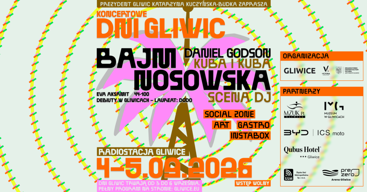 Dni Gliwic 2026: program. Bajm, Nosowska, koncerty i wydarzenia do 6 września