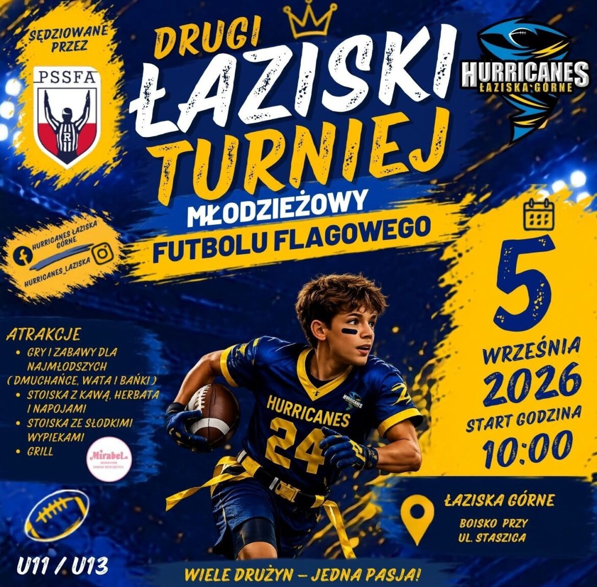 Młodzi zawodnicy z Polski i Ukrainy spotkają się w Łaziskach Górnych. W sobotę, 5 września, odbędzie się II Łaziski Młodzieżowy Turniej Futbolu Flagowego. Na boisku przy ulicy Staszica rywalizować będzie pięć drużyn w kategoriach U11 i U13. Sportowym emocjom towarzyszyć będzie rodzinny festyn, a wstęp na wydarzenie jest bezpłatny.