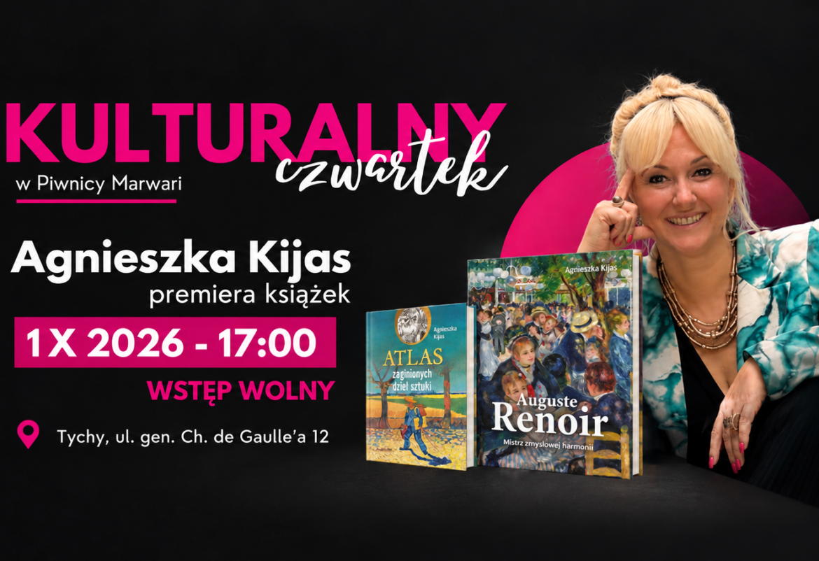 Co łączy złoty pociąg Hitlera, obraz, który zatonął razem z Titanikiem, „człowieka pająka” i dzieła Renoira skradzione z francuskiego muzeum? Wszystkie te historie prowadzą do świata sztuki, który bywa znacznie bardziej kryminalny, niż mogłoby się wydawać. 1 października w Piwnicy Marwari ruszają Kulturalne Czwartki w Tychach. Podczas pierwszego spotkania o niezwykłych historiach ze świata sztuki opowie Agnieszka Kijas – pisarka i krytyk sztuki.